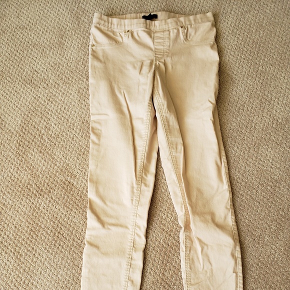 H&M beige cotton twill stretch leggings - Picture 1 of 2
